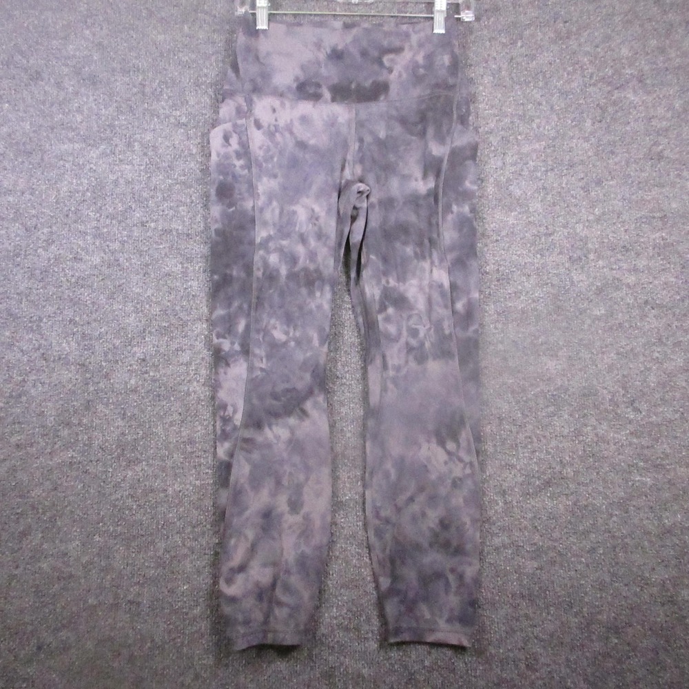 Lululemon Leggings Womens 8 Gray Tie Dye High Rise Ankle Pockets Yoga Pants